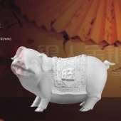 福財兩旺豬純銀擺件